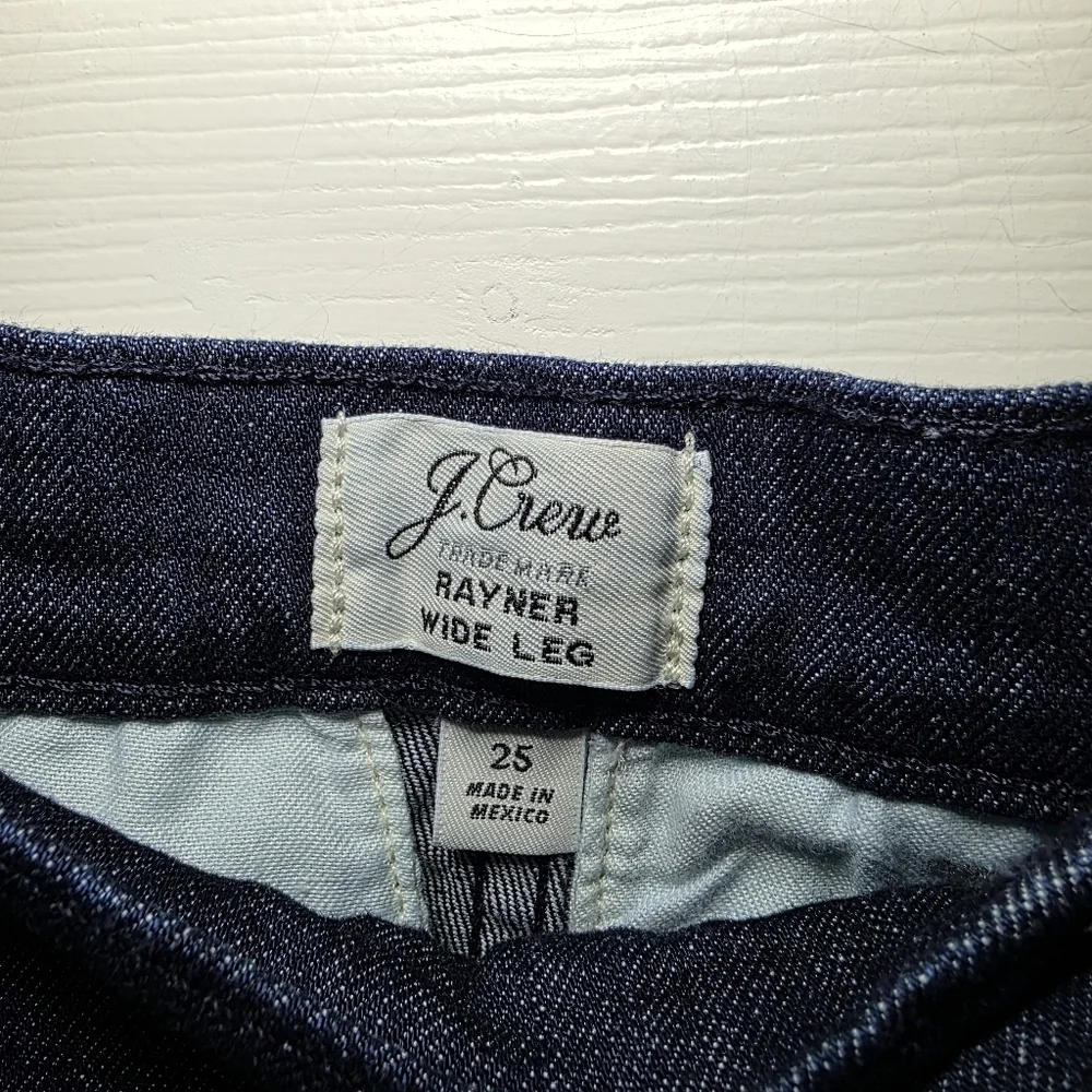 J. Crew Womens 25 Rayner Wide Leg Crop Dark Wash Blue Trouser Jean F9246